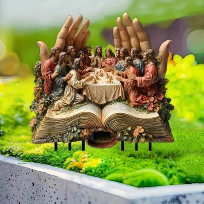 Acrylic 2D Wall Art & Lawn Decor - Spiritual Guardian Angel Garden , Great For Outdoor Decor And Housewarming Gifts