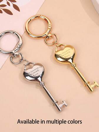 Stylish And Simple Heart-Shaped Lock Keychain Bag Charm, Couple Keychain Jewelry Accessory. Suitable For Women's Wallets, Backpacks, Girls' Handbag Charms, Gift Accessories, Bag Decorations, Car Accessories, And Clothing Accessories. Perfect For Teen Girls, College Students, New Professionals, And Office Workers.