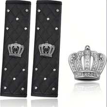 1/2pcs Shoulder Pads With Rhinestones For Car Belts, Shoulder Protection, And Car Interior Accessories.