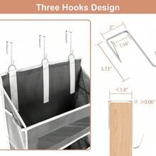 2 Packs 5-Tier Over The Door Storage Organizer With 10 Side Mesh Pockets, 48 Lbs Load Capacity, 3 Hooks Design, Hanging Organizer With Clear Windows For Bathroom, Bedroom, Nursery, Kitchen-Black - Màu Xám nhạt - Xem 4