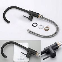 Grifo de Cocina, Grifos para Fregadero de Cocina de Acero Inoxidable de 360, Mezclador de Cocina con 2 Patrones de Rociado, Mezclador de Fregadero de Cocina Extrable para Agua Caliente y Fra - Negro-S2-1 - Ver 4