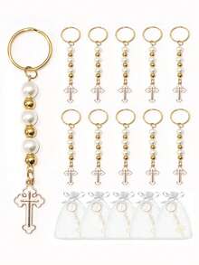 10/20 piezas Mini llaveros como recuerdos para bautizo, primera comunión, boda, cristiano u otro evento religioso