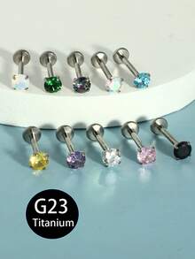 1 件 G23 钛 16G 氧化锆唇钉唇环 6-10 毫米穿孔饰品耳软骨耳屏耳轮内螺纹耳垂耳环