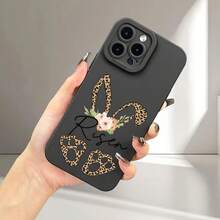 Easter Bunny Phone Case With Striped Floral Pattern, UV Printing Durable, 360-Degree Full Protection, Compatible With Latest  Models Including 17, 16, 15, 14, 13, 12, 11, XR, X/XS, 7, 8 Plus 2025.1 - màu đen - Xem 7