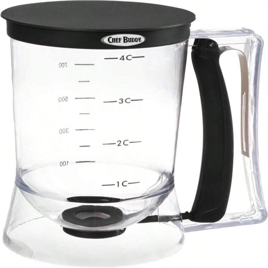 Pancake Batter Dispenser - 4-Cup Batter Dispenser With Squeeze Handle For Pancakes, Waffles, Muffins, And Crepes - Baking Tools By Chef Buddy (Purple) - MàuA - Xem 1