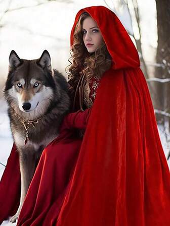 柔软连帽天鹅绒斗篷、圣诞斗篷、女巫服装、吸血鬼斗篷、巫师长袍，男女皆宜，适合派对、主题活动、角色扮演、万圣节、圣诞节和狂欢节，易于穿戴和存放，是装扮爱好者的完美节日礼物