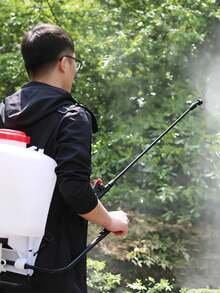 Fumigador jardinero 15 litros boquilla latón ajustable aspersor manual ideal riego huertos jardín agricultura herramientas resistentes fácil uso - Blanco - Ver 7