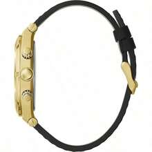 Guess Continental Multifunction Three-Eyed Dial Brown/Black/Khaki Leather Strap Watch For Men - GW0262G1/GW0262G2/GW0262G3 - Gold - View 4