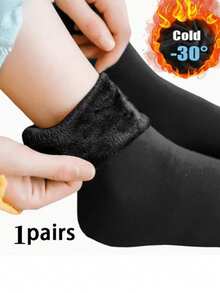 1/8/10 Pairs Winter Knitted Socks, Unisex, Thermal Lined, Thick, Warm, Self-Heating, Snow Socks - Multicolor - View 3