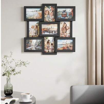 1 PC Regular And Upgraded Version 45x59cm (12-Piece Frame), 46x46cm (9-Piece Frame), 28x59cm (8-Piece Frame), Photo Frame 4x6in, Photo Frame Collage Large Wall Hanging Photo Frame Elegant Tree Shape Collage Picture Frame Gift For Family And Friends Home Wall Decoration Gallery Display