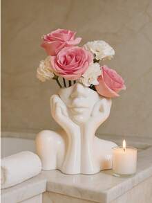 Large Modern Face Planter Pot - Multifunctional Outdoor Planter And Indoor Decorative Vase, Suitable For Garden, Patio, Balcony And Home Decor