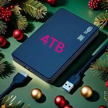 4TB High Capacity External Hard Drive 4TB Portable External Hard Drive, High Capacity High Speed Hard Drive, Portable 4TB External Hard Drive, Minimalist Design, Reliable Storage, Suitable For Gamers, Students, Professionals (USB 3.0) - 4TB - Xem 3