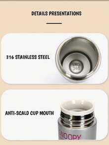 1pc 200ML Snoopy Stainless Steel Vacuum Insulated Cup, Compact Cute Pocket Bottle, Outdoor Portable Unisex Minimalist Water Bottle, High-Quality - Multicolor - View 8