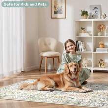 Entryway Rug Vintage Floral Soft Non  Low Pile 2x3 Rug Washable Modern Entrance Rugs Indoor For Bedroom Kitchen Laundry Beige