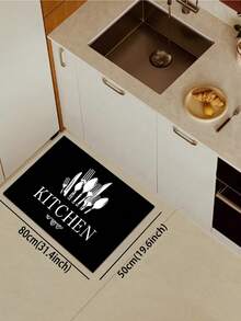 1 pièce Tapis de cuisine en caoutchouc souple, tapis de cuisine épais de 3,5 mm, tapis de cuisine minimaliste abstrait noir absorbant l'eau, peut être découpé sur mesure pour s'adapter à la taille de la cuisine, matériau de surface en tissu, couche intermédiaire en éponge, couche inférieure en caoutchouc, convient pour les tapis de cuisine, la décoration de cuisine, la décoration de mariage, la décoration d'intérieur, les tapis de salle de bain, les tapis d'entrée, les tapis de buanderie, les tapis de couloir, les tapis de salon, etc. - Multicolore - Voir 20