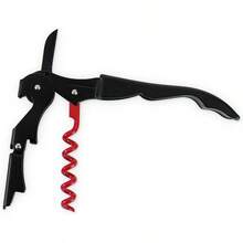 Truetap - Abrebotellas de vino de camarero con doble bisagra, abrebotellas de vino de acero inoxidable con cortador de aluminio integrado, herramientas de bar para el hogar, accesorios de carrito - Negro/Rojo - Ver 8