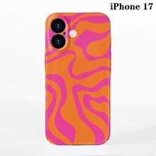 1 件极简主义电影不对称拼布图案硬质手机壳，表面光滑，适用于 11/12/13/14/15/16 Pro Max - 彩色 - 查看 75