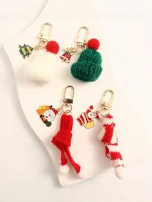 1 PC Chaveiros com tema de Natal, flocos de neve, caixas de presente de Natal, renas, sinos de Natal, pingentes artesanais de Papai Noel, acessórios, chapéus de malha, chaveiros, árvores de Natal, bonecos de neve, pequenos presentes de Natal, adequados para presentear, diariamente requintados e fofos