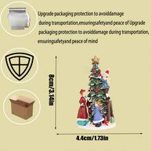 1. 圣诞主题装饰品，一家三口爬梯子装饰圣诞树雕像，适合圣诞家居餐桌派对装饰，精美圣诞礼物，圣诞装饰品，家居圣诞礼物，圣诞装饰 - 彩色 - 查看 9