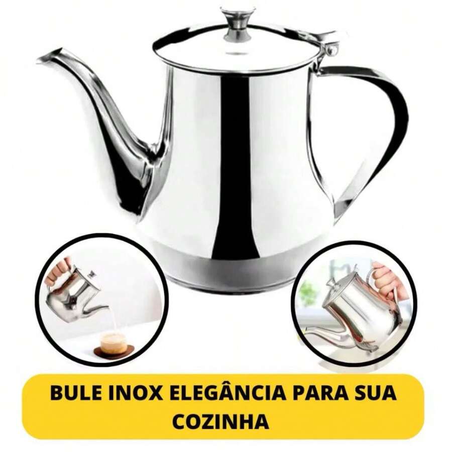 280ml Elegant Stainless Steel Teapot For Coffee Tea Milk With Imperial Handle And Lid - Multicolor - View 1