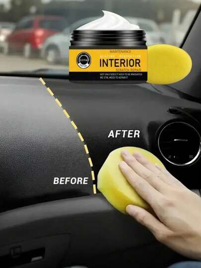 Pasta restauradora de plástico y para automóviles Kine, renueva, pule y protege las piezas, de larga duración, devuelve el brillo negro al interior, accesorio de 50g/100g