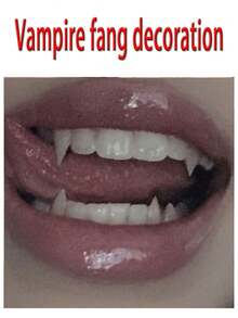 1 对独特的吸血鬼尖牙装饰，男女通用万圣节舞台道具派对配件 - 彩色 - 查看 3