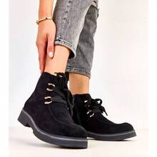 Botas de tobillo aisladas negras decoradas con hebillas Lulisa - Negro - Ver 4