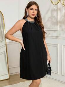 Plus Size Dresses - Black - View 5