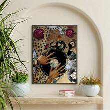 Tranh treo tường chủ đề âm nhạc cổ điển, họa tiết da báo đen, hình cô gái thời trang, họa tiết máy nghe đĩa than, thích hợp cho tiệc tùng, nhà cửa, văn phòng, phòng ngủ, hành lang, lớp học, trang trí nhà cửa và tranh treo tường, trang trí phòng tắm. - Nhiều màu - Xem 15