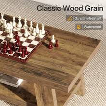 Tribesigns Farmhouse Coffee Table, Rustic Coffee Tables For Living Room, 120 Cm Rectangular Wood Living Room Tables, 2-Tier Center Table With Storage For Apartment, Bedroom, Office (Rustic Brown) - 棕色 - 查看 9