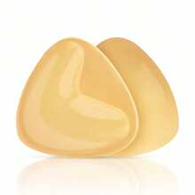 Self-Adhesive Bra Inserts, Padded Sports Bra Foam Silicone Cups, Thickened Small Bust Enhancing Triangle Heart-Shaped Sticky Invisible Plunge Bra Pads - Apricot - View 10