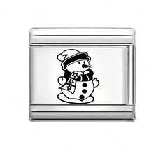 1 Stück individuell gestaltbares DIY italienisches modulares Armband, mit Weihnachtselementen, geeignet für Weihnachten, Neujahr, Halloween, Valentinstag, Weihnachtsstil, charmantes Design, Edelstahl Schmuck, Weihnachts- & Halloween-Essentiell, lokal, praktisch & modisch, Weihnachtsdekoration, Party-Outfit-Anleitung, Weihnachtsgeschenkzubehör, Weihnachtshaus-Atmosphäre, Halloween-Accessoires, geeignet als Partygeschenke für Freunde/Familie/Paare, Retro-Botanik-Stil, elegantes schwarzes Design, stabiler Herbstfarbton