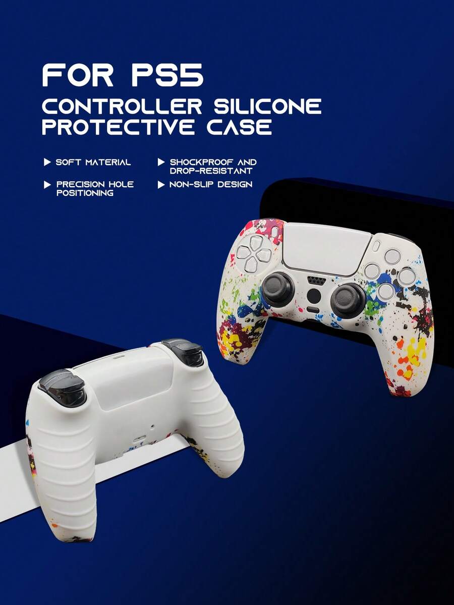 1pc Water Transfer Printing Protective Cover For PlayStation 5 Controller, Anti-Sweat, Anti-Dust, Anti-Scratch, Enhances Gameplay Experience
