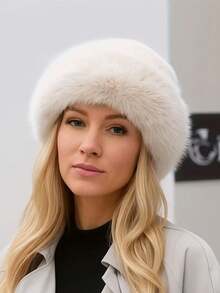 Winter Thick Warm Furry Beanies Hat Women Fashion Imitation Mink Fur Russian Cap Solid Color Plush Brimless Cap Brimless Ski Hat Hair Sleep Cap - Multicolor - View 4