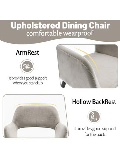 Dining Chairs, Vanity Chair, Thickened Cushions, Padded Seats, Bureau Lounge Elegante Chairs Can Be Combined Any Table, Must Have In The Restaurant view 2