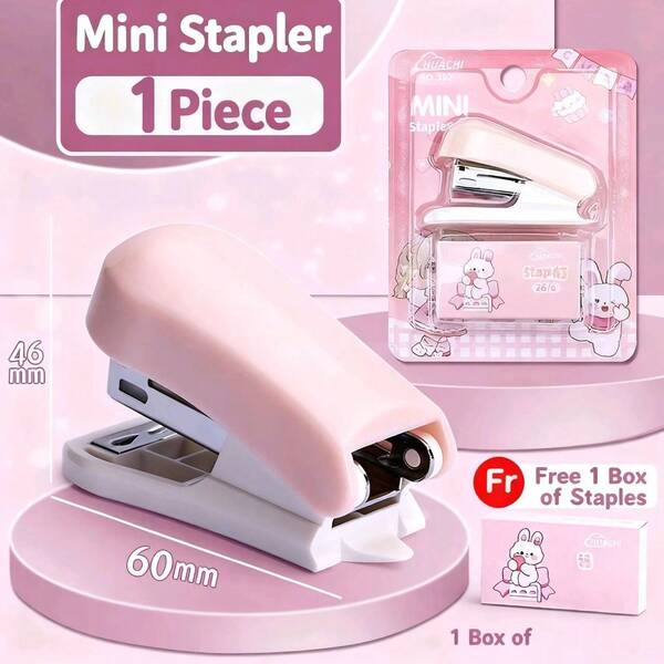 1pc Mini Stapler, Small Size Student Stapler, Compact Effort-Saving Stapler, Learning Supplies, Stapling Machine, High-Quality Binding Machine, Portable Cute Home Office Stationery