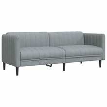 3-tlg. Sofagarnitur Hellgrau Stoff