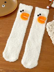 1 Paar Baby Socken, weich, dick, warm, mit lustigen großen Augen, Cartoon-Motiv, süß für Kinder, geeignet für den täglichen Gebrauch im Herbst/Winter