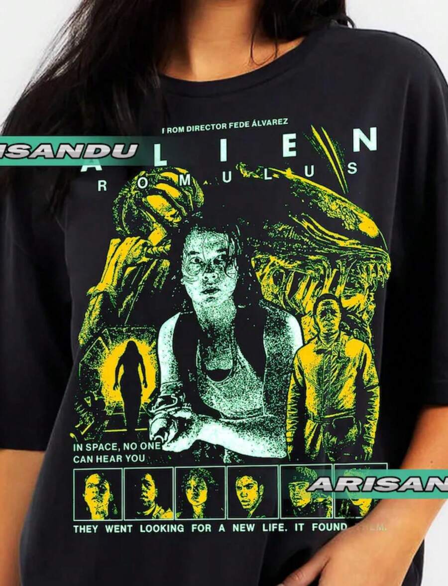 Limited Alien Vintage Shirt, Gift For Women And Man Unisex Tshirt - 黑色 - 查看 1