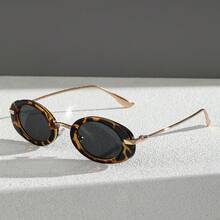 1 Pair Bohemian Style PC (Polycarbonate) Full Frame Oval Retro Glasses, Suitable For Spring, Summer, Autumn And Winter, Suitable For Photography And Gifts, Simple And Versatile