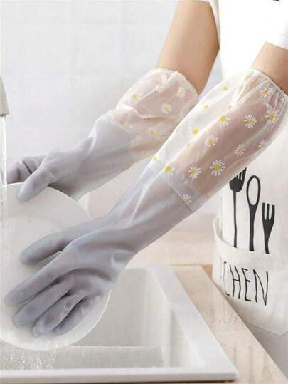 Latex Dishwashing Gloves, WaterproofAndNon-SlipProtect Hands, Suitable For KitchenHomeLaundryBathroomToiletLivingRoomAndBedroomHouseholdGlovesReusablePracticalCanBeUsedForHouseholdCleaningHomeCleaningKitchenCleaningPartyCleaningCleaning Tools, Essentialforhomeuseessentialforthekitchenkitchentools