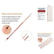 Kit de 4 Herramientas de Acero Inoxidable Rosa Metálico para Eliminar Espinillas y Blemishes - Cuidado Facial para Mujeres y Hombres - Rosa Metálico - Ver 2