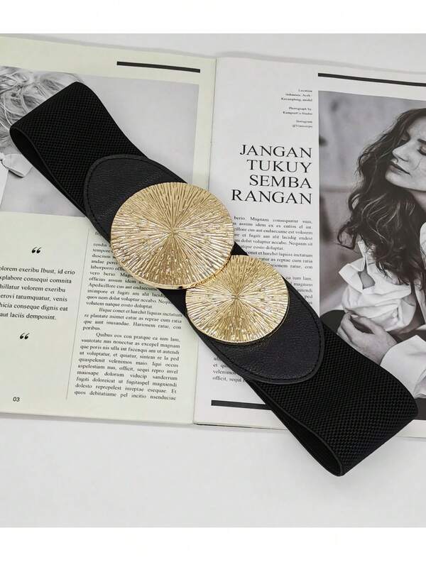 Elastic Waist Belt, Solid Color, Bohemian Style, All Season