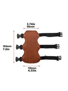 Adjustable Pu-Leather Archery Arm Guard & Wristband - Forearm Protector Bracer For Right Or Left Hand With Secure Buckle Straps; Breathable, Shock-Resistant, Lightweight Bow Wrist Guard For Recurve & Compound Bows