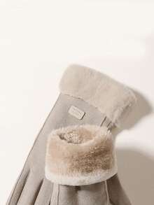 1pair Women's Autumn And Winter Warm Gloves Touchable Gloves Padded And Thickened Wind Chill Prevention Students Cute Riding Electric Car Gloves Warm And Comfortable Suitable For Sports And Daily Use