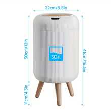 EZIFY 3 Gallon/11 Liter Smart Motion Sensor Trash Can - Plastic Bin With Anti-Odor Lid, Silent Auto On/Off & Removable High Legs, Suitable For Home/Office/Outdoor - White - View 11