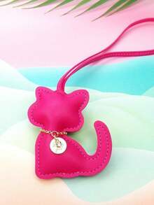 1PC PU Leather Cartoon Cat Keychain – Cute Kawaii Kitten Bag Charm & Keyring, Fashion Animal Pendant Gift, Keychain Accessories Car Pendant Can Be Used For Bag Pendant Pendant. Gift Accessories Decor Present Car Women Key Chain Charms Back To School Supplies
