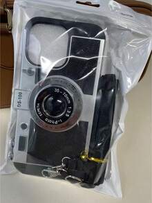 Funda de teléfono en forma de cámara 3D cruzada divertida compatible con iPhone 14 Pro Max, compatible con Apple 13 con cordón, compatible con iPhone 11/12/X/Xs/Xr/Xs Max resistente al agua, a los golpes y a los arañazos