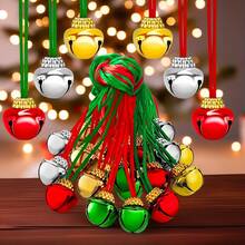 5 Stück Weihnachtsglocken Halskette, Weihnachtsdekoration Glocken mit verbindenden Bändern, Weihnachtsartikel, geeignet für Weihnachtsbastelgeschenke, Weihnachtsgeschenk Raumdekoration