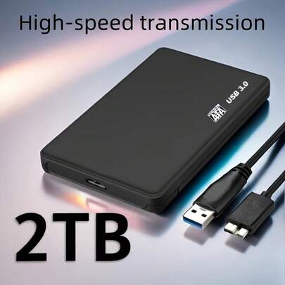 4TB 2TB Portable Hard Drive External Hard Drive 4TB 2TB USB 3.0 Data Transfer External Hard Disk Compact Minimalist Design, Compatible With Laptop Desktop - Reliable Storage For Students, Professionals, Portable Storage Sleek Design Compact Hard Drive